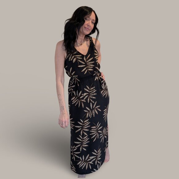 A New Day Palm Print V-Neck Maxi Dress - XS - Picture 1 of 7